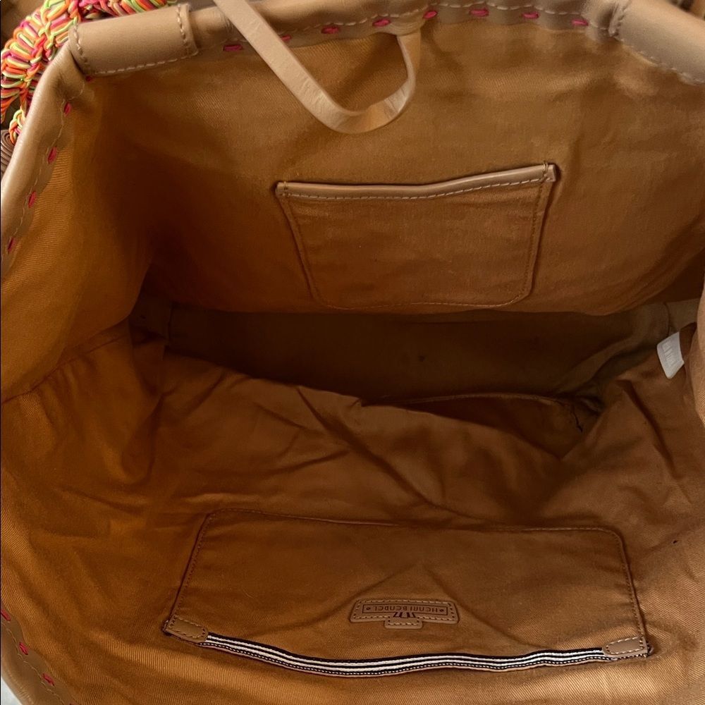 henri bendel Brown Woven Tote with Colorful Beach Patch Accents - Picture 9 of 15